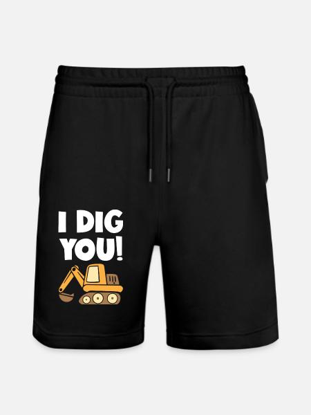 I Dig You Excavator - Stanley/Stella Trainer Unisex Organic Jogging Shorts - black