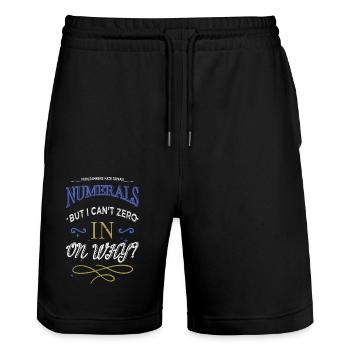 sayings peace statement pride hippy quote - Stanley/Stella Unisex Bio Joggingshorts Trainer  - Schwarz - Vorne - Nik (191cm) & Marisol (170cm)