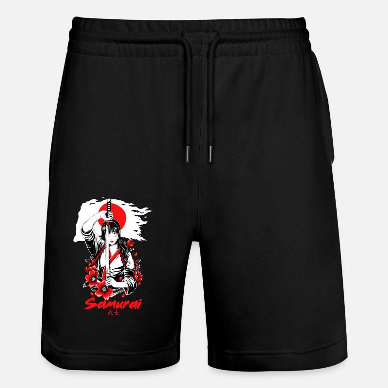 Japan Samurai Anime - Stanley/Stella Unisex Bio Joggingshorts Trainer  - Schwarz