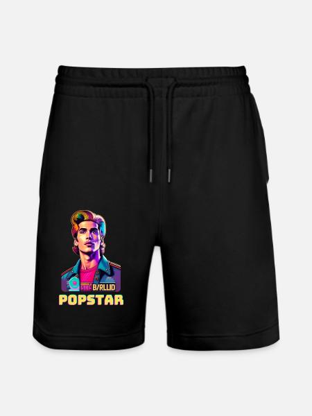 Retro Popstar - Stanley/Stella Trainer Unisex Organic Jogging Shorts - black