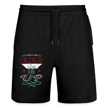 quote fun i dont always sayings present idea - Stanley/Stella Unisex Bio Joggingshorts Trainer  - Schwarz - Vorne - Nik (191cm) & Marisol (170cm)
