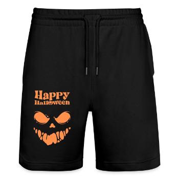 Joyeux halloween - Short de jogging bio TRAINER Stanley/Stella unisexe - noir - Devant - Nik (191cm) & Marisol (170cm)