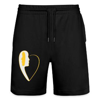 Vie plus riche 1 - Short de jogging bio TRAINER Stanley/Stella unisexe - noir - Devant - Nik (191cm) & Marisol (170cm)