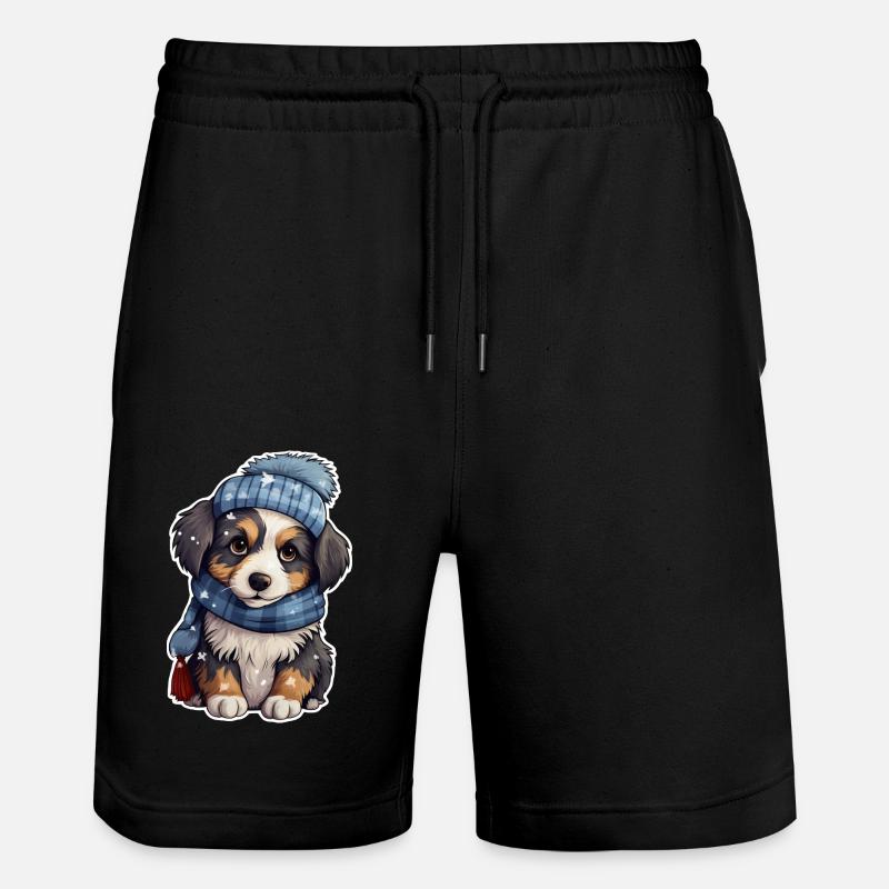Chiot mignon en hiver - Short de jogging bio TRAINER Stanley/Stella unisexe - noir
