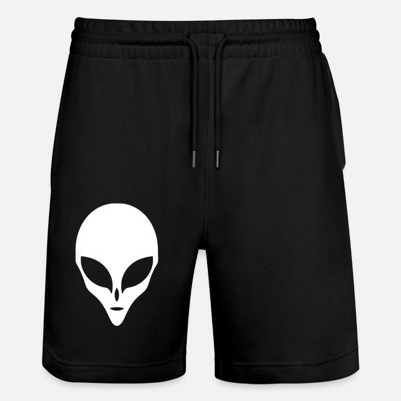 Alien Silhouette Kopf Gesicht - Stanley/Stella Unisex Bio Joggingshorts Trainer - Schwarz