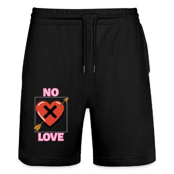 ANTI VALENTINSTAGS - Stanley/Stella Unisex Bio Joggingshorts Trainer  - Schwarz - Vorne - Nik (191cm) & Marisol (170cm)