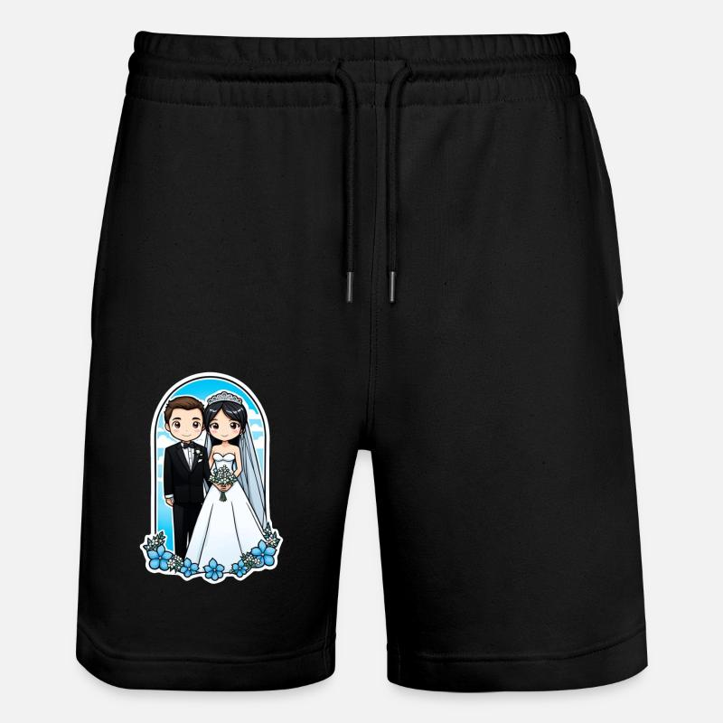 just married - pour mariage - Short de jogging bio TRAINER Stanley/Stella unisexe - noir