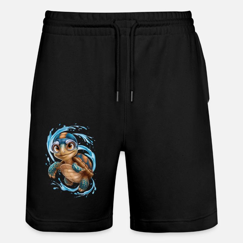 Bonne baignade tortue ! - Short de jogging bio TRAINER Stanley/Stella unisexe - noir
