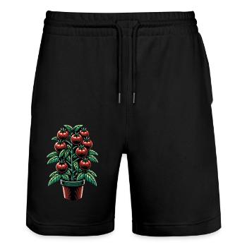 Plant de tomates Jardinage de tomates - Short de jogging bio TRAINER Stanley/Stella unisexe - noir - Devant - Nik (191cm) & Marisol (170cm)