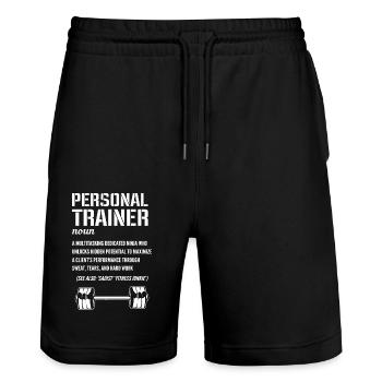 Formateur - Short de jogging bio TRAINER Stanley/Stella unisexe - noir - Devant - Nik (191cm) & Marisol (170cm)