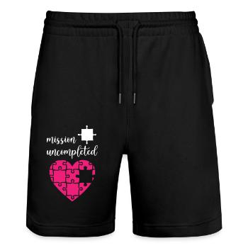 Mission Uncompleted Puzzle - Stanley/Stella Trainer Unisex Organic Jogging Shorts - black - Front - Nik (191cm) & Marisol (170cm)