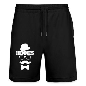 Schnauzer Hennes - Stanley/Stella Unisex Bio Joggingshorts Trainer  - Schwarz - Vorne - Nik (191cm) & Marisol (170cm)