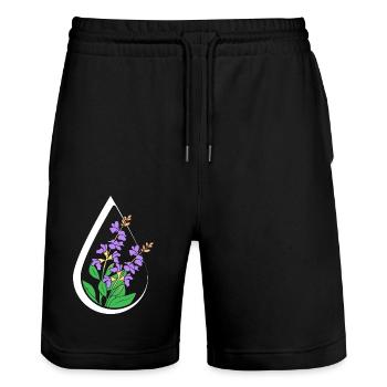 Essential oil - Stanley/Stella Trainer Unisex Organic Jogging Shorts - black - Front - Nik (191cm) & Marisol (170cm)