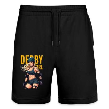 Sonnenuntergang Desert Vibes Urlaub Abenteuer - Stanley/Stella Unisex Bio Joggingshorts Trainer  - Schwarz - Vorne - Nik (191cm) & Marisol (170cm)