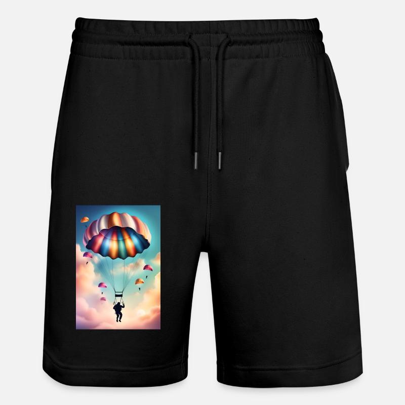 Bunter Fallschirm - Stanley/Stella Unisex Bio Joggingshorts Trainer  - Schwarz