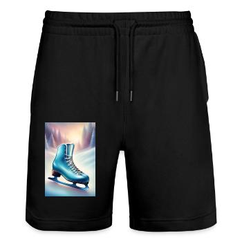 I love figure skating - Stanley/Stella Trainer Unisex Organic Jogging Shorts - black - Front - Nik (191cm) & Marisol (170cm)
