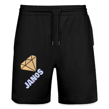 Edel Janos - Stanley/Stella Unisex Bio Joggingshorts Trainer  - Schwarz - Vorne - Nik (191cm) & Marisol (170cm)
