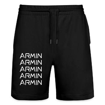 Armin - Stanley/Stella Trainer Unisex Organic Jogging Shorts - black - Front - Nik (191cm) & Marisol (170cm)