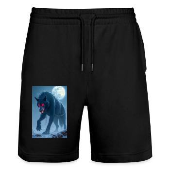 Fenrir Monstrous wolf destined to kill Odin during - Stanley/Stella Trainer Unisex Organic Jogging Shorts - black - Front - Nik (191cm) & Marisol (170cm)