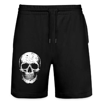 Totenkopf - Stanley/Stella Unisex Bio Joggingshorts Trainer  - Schwarz - Vorne - Nik (191cm) & Marisol (170cm)