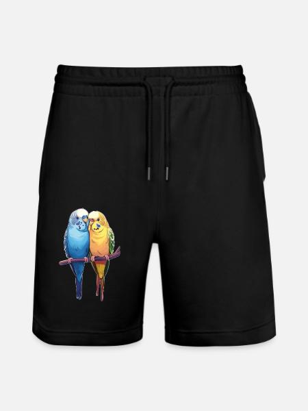 BudgiePair of budgies - Stanley/Stella Trainer Unisex Organic Jogging Shorts - black
