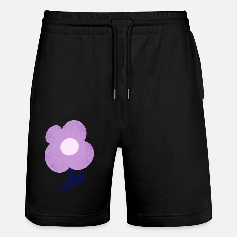 Fleur violette - Short de jogging bio TRAINER Stanley/Stella unisexe - noir