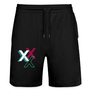 Lettre X - Short de jogging bio TRAINER Stanley/Stella unisexe - noir - Devant - Nik (191cm) & Marisol (170cm)