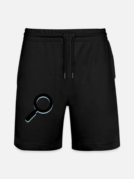 magnifying glass - Stanley/Stella Trainer Unisex Organic Jogging Shorts - black