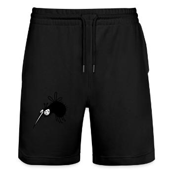 spassbremse - Stanley/Stella Trainer Unisex Organic Jogging Shorts - black - Front - Nik (191cm) & Marisol (170cm)
