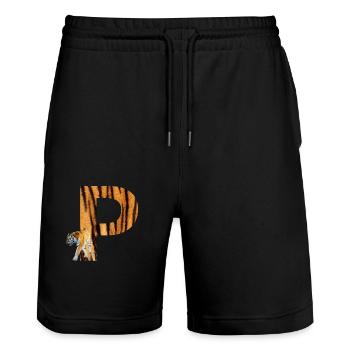 tiger p - Stanley/Stella Unisex Bio Joggingshorts Trainer  - Schwarz - Vorne - Nik (191cm) & Marisol (170cm)