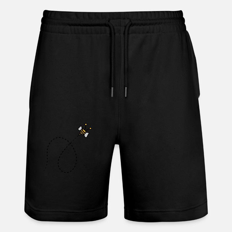 Dashed line bee - Stanley/Stella Trainer Unisex Organic Jogging Shorts - black
