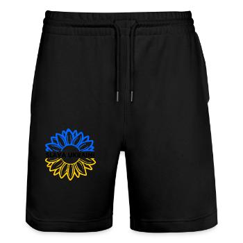 Slava ukraini - Short de jogging bio TRAINER Stanley/Stella unisexe - noir - Devant - Nik (191cm) & Marisol (170cm)