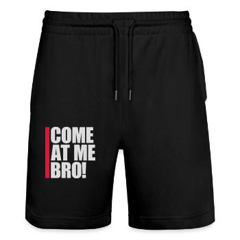 come at me bro - Stanley/Stella Unisex Bio Joggingshorts Trainer  - Schwarz - Vorne - Nik (191cm) & Marisol (170cm)
