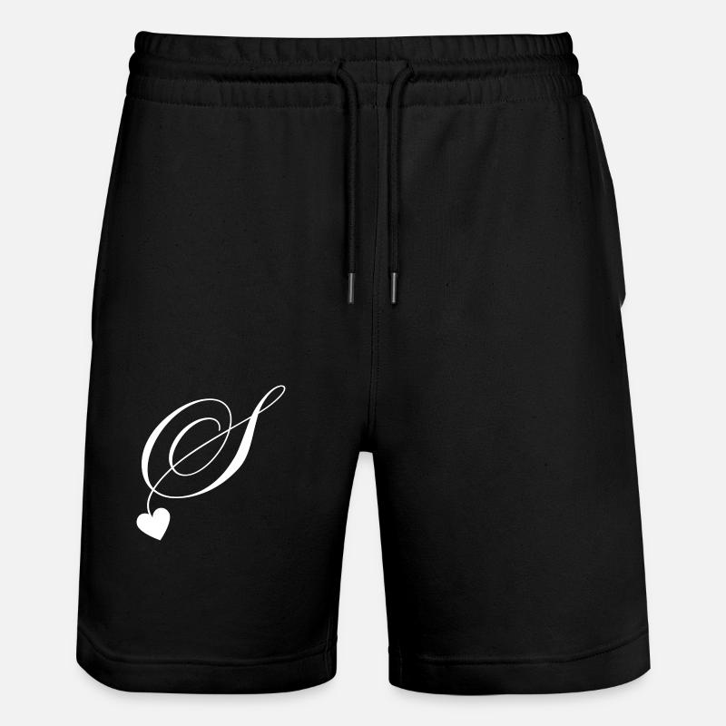 Lettre s calligraphie cœur - Short de jogging bio TRAINER Stanley/Stella unisexe - noir