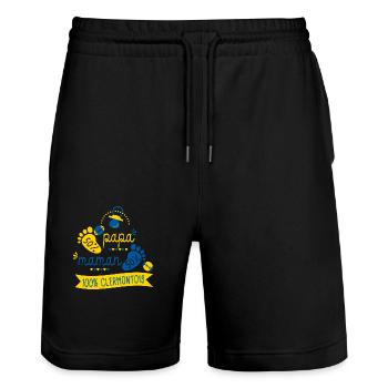 Rugby bébé clermontois supporter Rugby Clermont - Short de jogging bio TRAINER Stanley/Stella unisexe - noir - Devant - Nik (191cm) & Marisol (170cm)