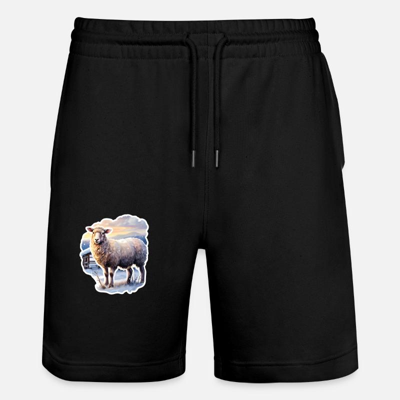 Moutons dans la neige - Short de jogging bio TRAINER Stanley/Stella unisexe - noir