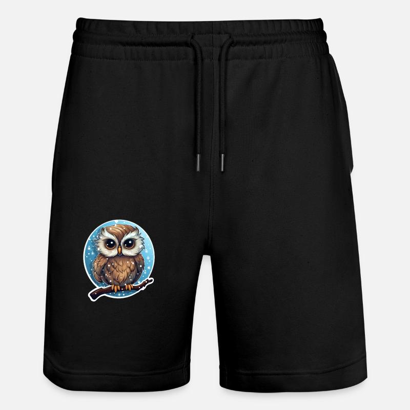 Winter süsse Eule - Stanley/Stella Unisex Bio Joggingshorts Trainer  - Schwarz
