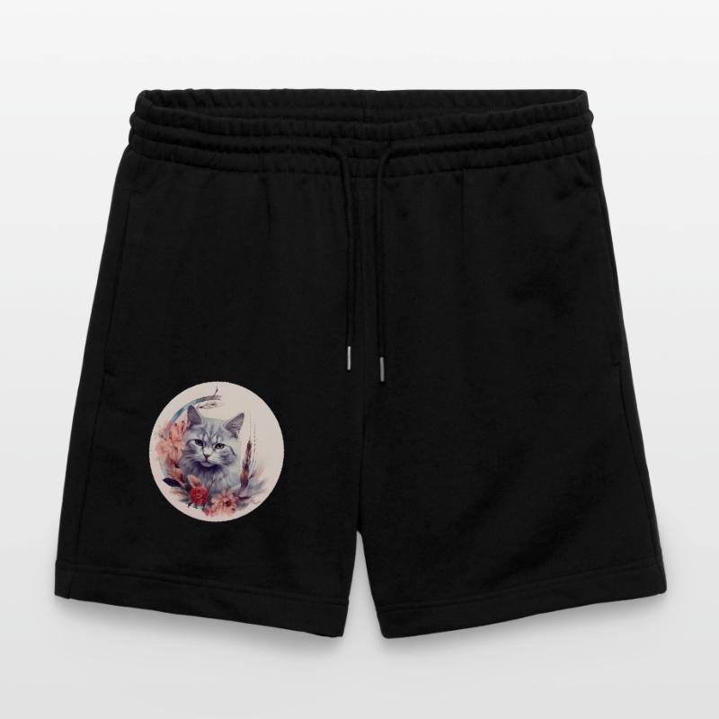 Britisch Kurzhaar Katze Boho Element, Katzen Stanley/Stella Unisex Bio Joggingshorts Trainer 