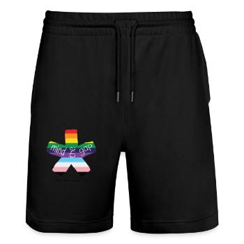 blockedTitle - Stanley/Stella Unisex Bio Joggingshorts Trainer  - Schwarz - Vorne - Nik (191cm) & Marisol (170cm)