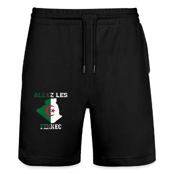 Allez LES fennec Maillot de Pied l'Algérie - Short de jogging bio TRAINER Stanley/Stella unisexe - noir - Devant - Nik (191cm) & Marisol (170cm)