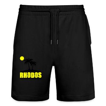 rhodos - Stanley/Stella Unisex Bio Joggingshorts Trainer  - Schwarz - Vorne - Nik (191cm) & Marisol (170cm)