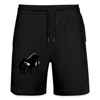 Piano Keys Instrument Playing Classical Music - Stanley/Stella Trainer Unisex Organic Jogging Shorts - black - Front - Nik (191cm) & Marisol (170cm)