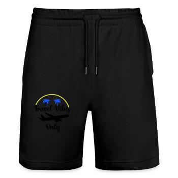 Travel Vibes uniquement - Short de jogging bio TRAINER Stanley/Stella unisexe - noir - Devant - Nik (191cm) & Marisol (170cm)