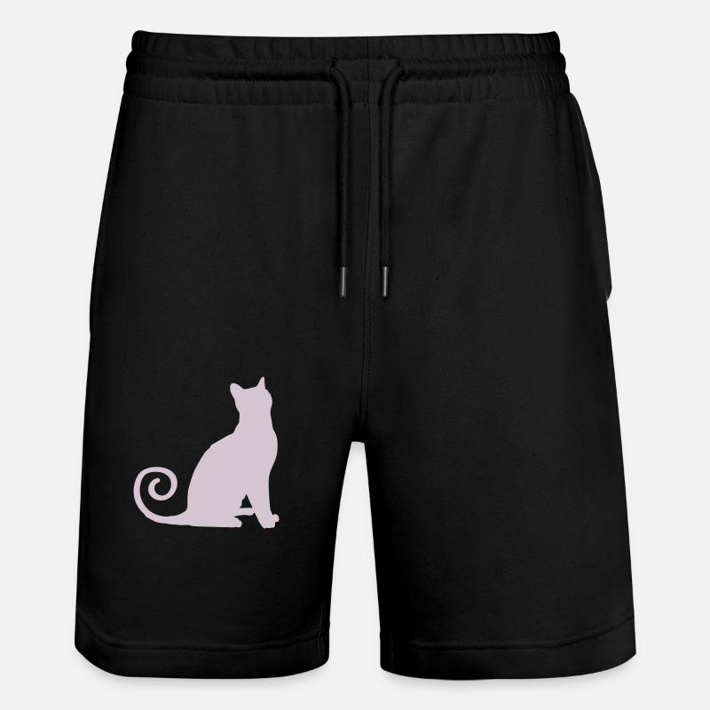 katze silhouette - Stanley/Stella Unisex Bio Joggingshorts Trainer  - Schwarz