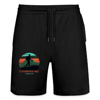 Canyons Call I Must Go - Stanley/Stella Trainer Unisex Organic Jogging Shorts - black - Front - Nik (191cm) & Marisol (170cm)