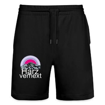 Harz verhext Brocken Wernigerode Fasching Harzhexe - Stanley/Stella Unisex Bio Joggingshorts Trainer  - Schwarz - Vorne - Nik (191cm) & Marisol (170cm)