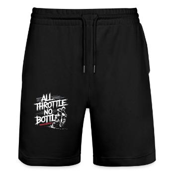 Motocross Adventure: Only Speed Counts - Stanley/Stella Trainer Unisex Organic Jogging Shorts - black - Front - Nik (191cm) & Marisol (170cm)