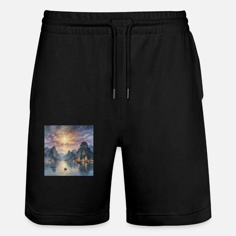 Crépuscule mystique en Extrême-Orient - Short de jogging bio TRAINER Stanley/Stella unisexe - noir