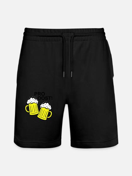 Bier Anstossen Prost - Stanley/Stella Unisex Bio Joggingshorts Trainer - Schwarz