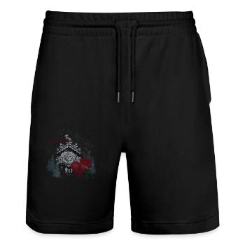 Schwarzwald - Stanley/Stella Unisex Bio Joggingshorts Trainer  - Schwarz - Vorne - Nik (191cm) & Marisol (170cm)